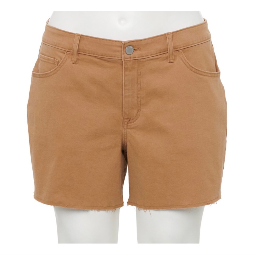 NWT Evri Frayed-Hem Jean Shorts Light Purple  Brown Size 24W